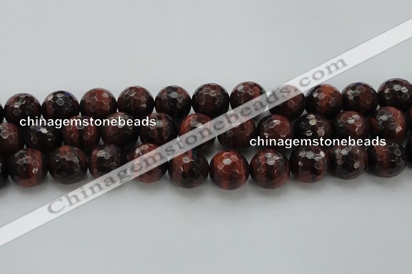 CTE1468 15.5 inches 20mm faceted round red tiger eye beads