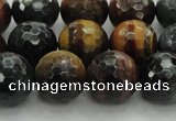 CTE1475 15.5 inches 14mm faceted round mixed tiger eye beads