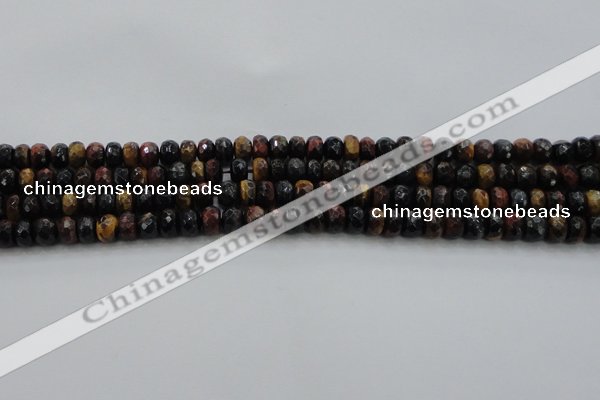 CTE1481 15.5 inches 5*8mm faceted rondelle mixed tiger eye beads