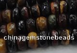 CTE1482 15.5 inches 6*10mm faceted rondelle mixed tiger eye beads