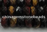 CTE1483 15.5 inches 7*12mm faceted rondelle mixed tiger eye beads