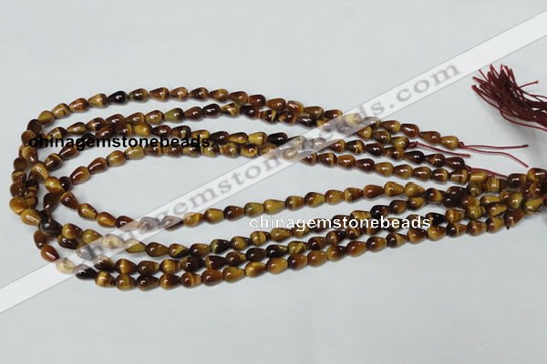 CTE150 15.5 inches 5*8mm teardrop yellow tiger eye gemstone beads