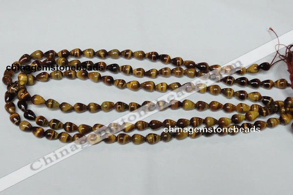 CTE151 15.5 inches 6*9mm teardrop yellow tiger eye gemstone beads