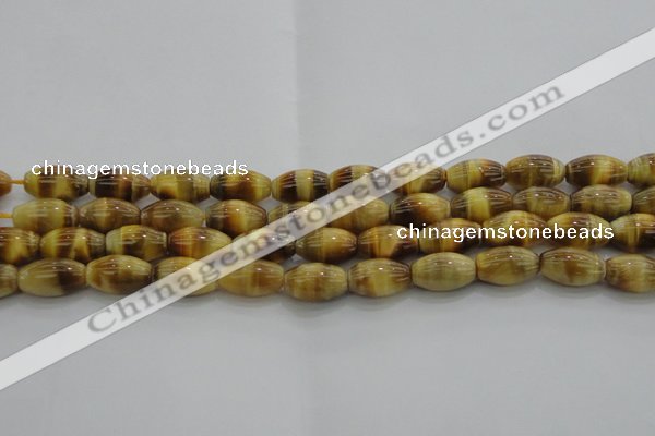 CTE1516 15.5 inches 8*12mm rice golden tiger eye beads wholesale