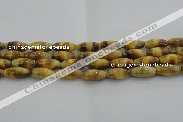 CTE1522 15.5 inches 8*18mm rice golden tiger eye beads wholesale