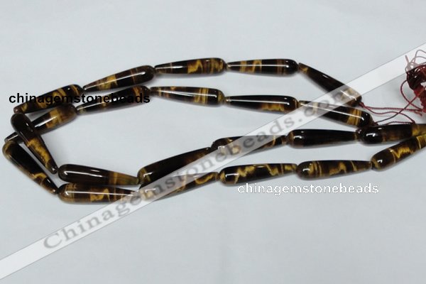 CTE154 15.5 inches 8*35mm teardrop yellow tiger eye gemstone beads