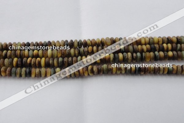 CTE1545 15.5 inches 4*6mm rondelle golden & blue tiger eye beads