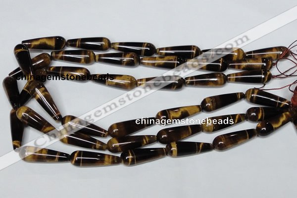 CTE155 15.5 inches 10*30mm teardrop yellow tiger eye gemstone beads