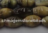 CTE1555 15.5 inches 12*16mm rice golden & blue tiger eye beads wholesale