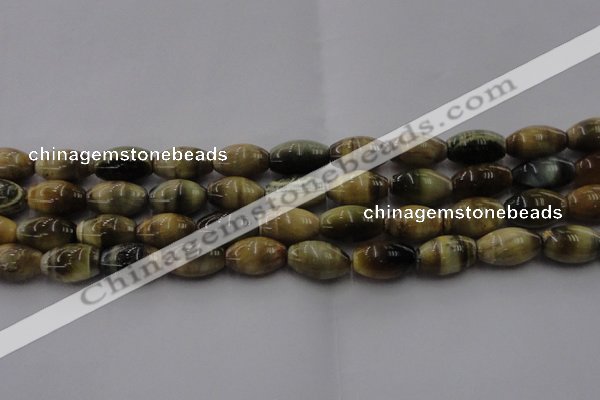 CTE1555 15.5 inches 12*16mm rice golden & blue tiger eye beads wholesale