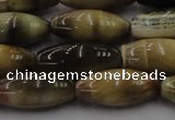 CTE1559 15.5 inches 8*18mm rice golden & blue tiger eye beads wholesale