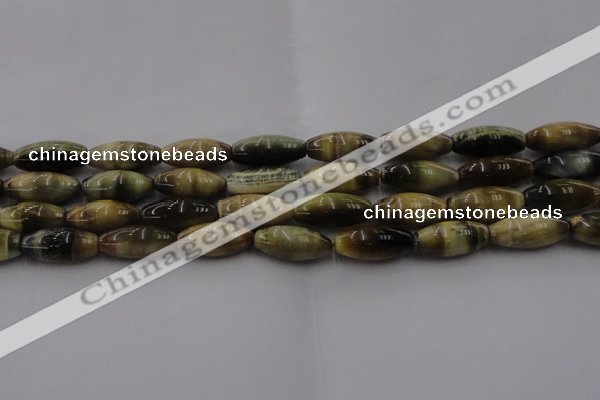 CTE1559 15.5 inches 8*18mm rice golden & blue tiger eye beads wholesale