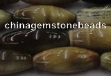 CTE1560 15.5 inches 10*30mm rice golden & blue tiger eye beads wholesale