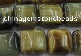 CTE1565 15.5 inches 14*14mm square golden & blue tiger eye beads wholesale