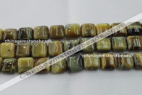 CTE1568 15.5 inches 20*20mm square golden & blue tiger eye beads wholesale