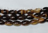 CTE157 15.5 inches 6*8mm rice yellow tiger eye gemstone beads