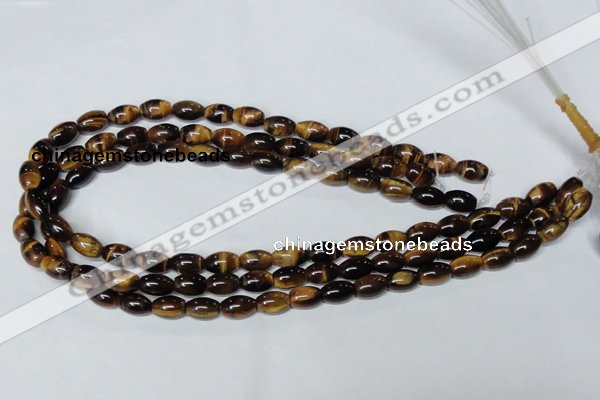 CTE157 15.5 inches 6*8mm rice yellow tiger eye gemstone beads