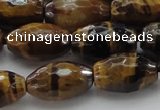 CTE1581 15.5 inches 10*14mm faceted rice yellow tiger eye beads