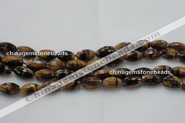 CTE1581 15.5 inches 10*14mm faceted rice yellow tiger eye beads