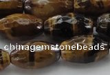 CTE1582 15.5 inches 12*16mm faceted rice yellow tiger eye beads