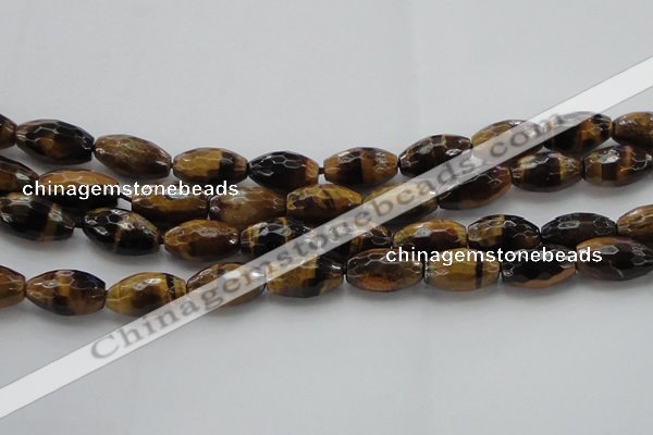 CTE1582 15.5 inches 12*16mm faceted rice yellow tiger eye beads