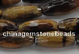 CTE1586 15.5 inches 8*18mm faceted rice yellow tiger eye beads