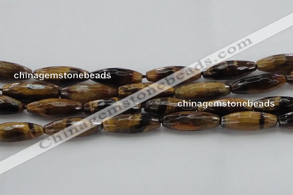 CTE1587 15.5 inches 10*30mm faceted rice yellow tiger eye beads