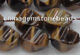 CTE1591 15.5 inches 12*16mm twisted rice yellow tiger eye beads