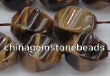 CTE1593 15.5 inches 15*20mm twisted rice yellow tiger eye beads