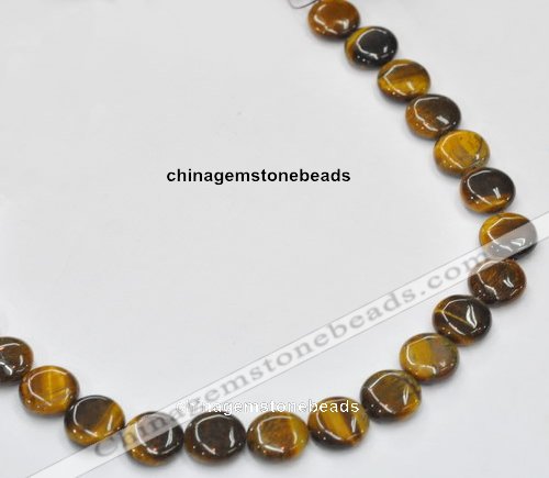 CTE16 15.5 inches 15mm coin yellow tiger eye beads Wholesale