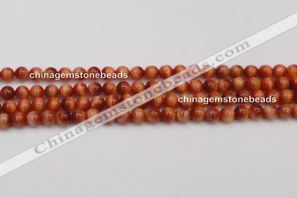 CTE1661 15.5 inches 6mm round sun orange tiger eye beads