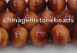 CTE1664 15.5 inches 12mm round sun orange tiger eye beads