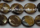 CTE1726 15.5 inches 14mm faceted coin yellow tiger eye beads