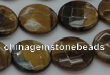 CTE1727 15.5 inches 16mm faceted coin yellow tiger eye beads