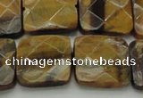 CTE1736 15.5 inches 20*20mm faceted square yellow tiger eye beads