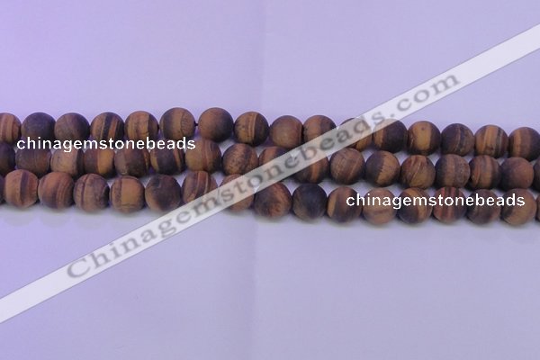 CTE1771 15.5 inches 6mm round matte yellow tiger eye beads