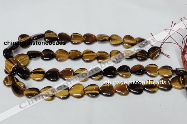 CTE181 15.5 inches 14*14mm heart yellow tiger eye gemstone beads