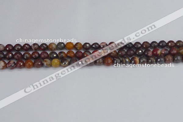 CTE1819 15.5 inches 6mm faceted round red iron tiger beads