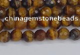 CTE1826 15.5 inches 4mm faceted round yellow tiger eye beads