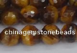 CTE1829 15.5 inches 10mm faceted round yellow tiger eye beads