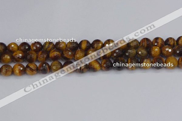 CTE1829 15.5 inches 10mm faceted round yellow tiger eye beads