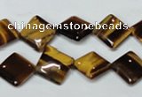 CTE186 15.5 inches 10*10mm diamond yellow tiger eye gemstone beads