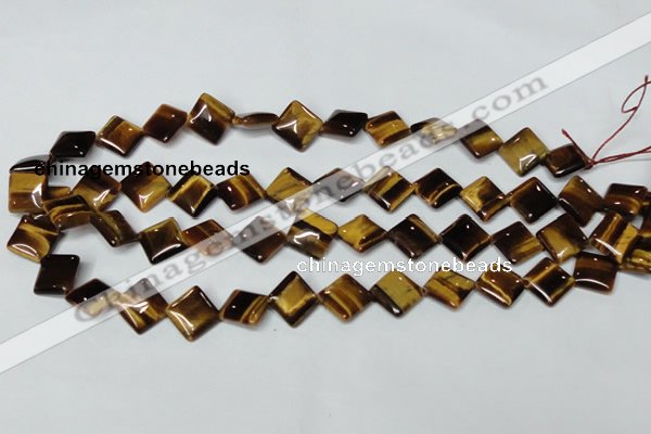 CTE186 15.5 inches 10*10mm diamond yellow tiger eye gemstone beads