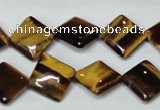 CTE187 15.5 inches 12*12mm diamond yellow tiger eye gemstone beads