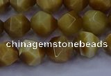 CTE1902 15.5 inches 8mm faceted nuggets golden tiger eye beads