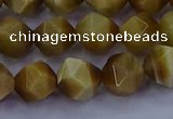 CTE1903 15.5 inches 10mm faceted nuggets golden tiger eye beads