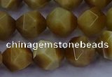 CTE1904 15.5 inches 12mm faceted nuggets golden tiger eye beads