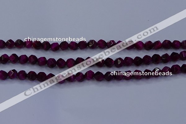 CTE1906 15.5 inches 6mm faceted nuggets red tiger eye beads