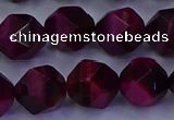 CTE1908 15.5 inches 10mm faceted nuggets red tiger eye beads