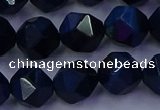 CTE1914 15.5 inches 12mm faceted nuggets blue tiger eye beads